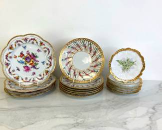 Lot 68 Vintage Gold Trim Porcelain Plates Schumann Bavaria Limoges R. Briggs