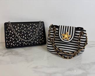 Lot 86 Eric Javits Handbag Doncaster Leather Clutch