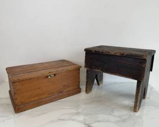 Lot 111 Vintage Shoe Shine Box Wooden Box