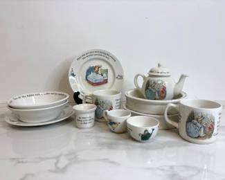 Lot 44 Vintage Wedgwood Beatrix Potter Peter Rabbit Dishes