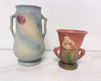 Lot 29 Vintage Hull Roseville Pottery Vases