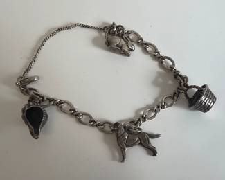 Lot 163 James Avery Sterling Silver Childs Charm Bracelet Dog Shell Bunny Basket