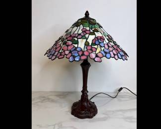 Lot 47 Tiffany Style Stained Glass Table Lamp