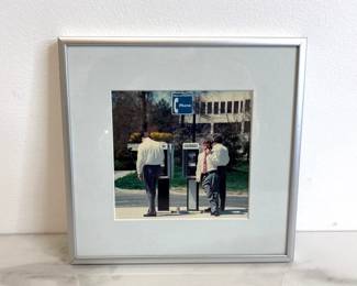 Lot 9 Vintage Color Photo Print Business Men Using Pay Phones