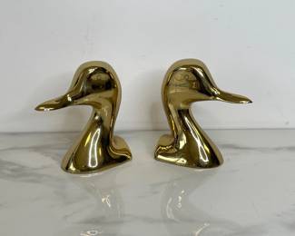 Lot 141 Virginia Metalcrafters Brass Duck Bookends