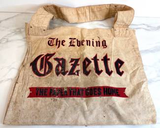 Lot 125 Vintage Newspaper Delivery Bag Evening Gazette Worcester Telegram