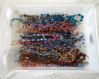 Lot 129 Beaded Necklaces Costume Jewelry New Old Stock
