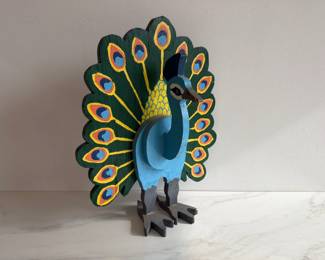 Lot 166 Vintage Peacock Folk Art Bird