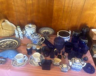 Lots of blue and white pieces