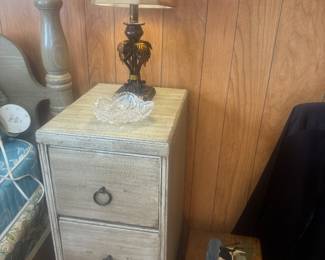 Small chest and stool painted by Mrs. Emma