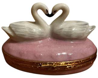Swan Limoges Trinket Box 