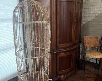 Large wrought iron bird cage 