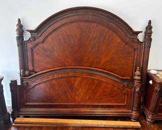 King Size Bedframe
Good condition, with some imperfections shown in photos.
Solid Wood
Headboard measures 6’ tall
Pickup near Memorial and Westcott
Must be able to move and load yourself 
**We have a matching dresser for sale as well.