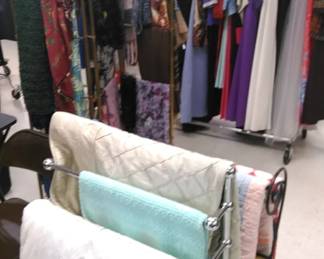 Quilts, evening wear, scarves 