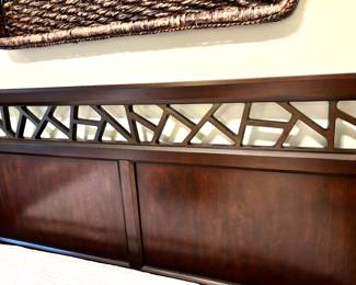 Panel headboard with geometric design