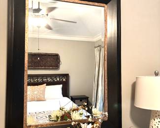 Wide black frame mirror