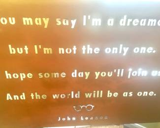 Metal John Lennon lyrics wall art