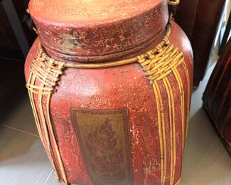 Hand painted Asian rice boxes