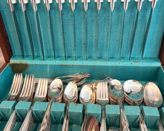 Service for 12 silver plate flatware 