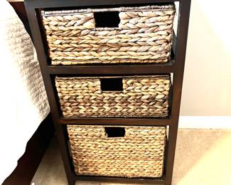 Basket storage side table