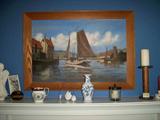 Signed A. Williams Oil on Canvas of Harbor Scene