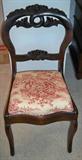 Victorian rosewood carved side chair