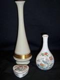 Lenox Vase & Wedgwood Kutani Crane