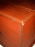 detail to dovetailing on blanket chest