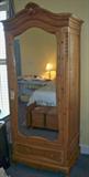 English pine one mirrored door wardrobe made from reclaimed pine