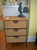 nice wicker and iron 3 drawer chest