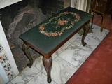 Needlepoint lift top bench