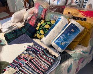 Bedding and linens, much new with tags