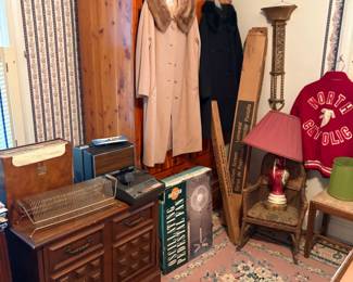 Cedar closet, film projectors, vintage wool and fur coats