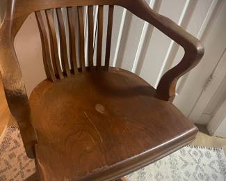 Vintage Wooden Swivel Chair