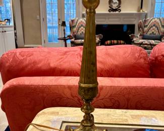 French Empire Style Lamps claw foot and two tone black and brass