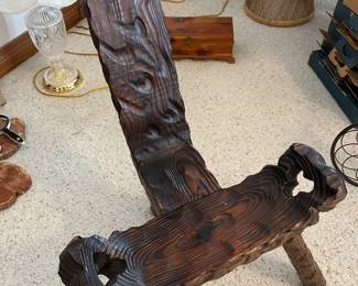 Unique antique birthing chair
