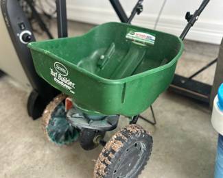 Lawn spreader. 