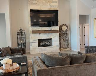 86 in. Samsung with surround sound, subwoofer, and mount.  