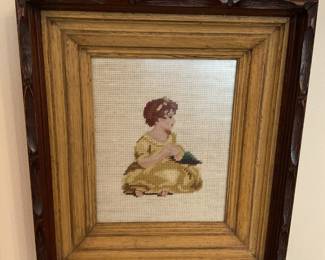 Framed “The Age of Innocence” needlepoint