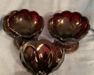 Anchor Hocking ruby red compote dishes
