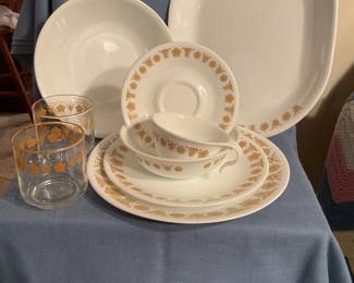 Large collection of Corelle dishes and serving pieces