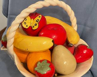 Ceramic fruit basket centerpiece