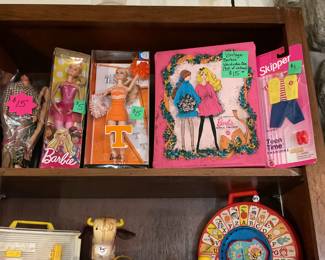 Vintage Barbie and accessories; vintage pull toys