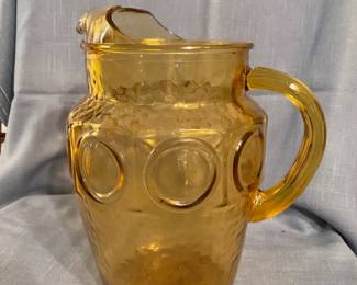 Anchor Hocking Heritage Hill amber glass pitcher