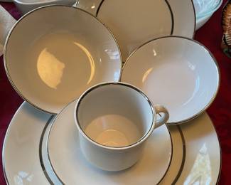 White china with silver rim