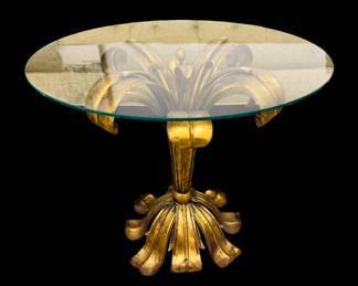 Vintage glass & gilt table by S.Salvadori