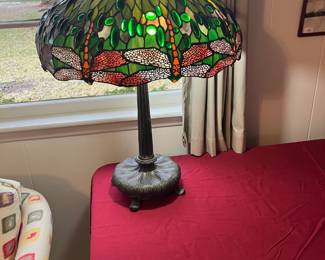 Loevsky & Loevsky Stained Glass Dragonfly Lamp 1920’s-1930’s