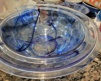 Pyrex "watercolor" blue swirl