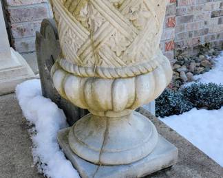 Outdoor decor.  Most of it is concrete