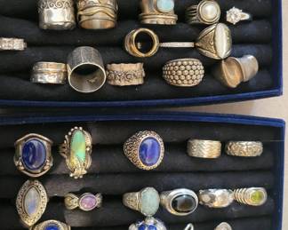 Just some of the sterling rings